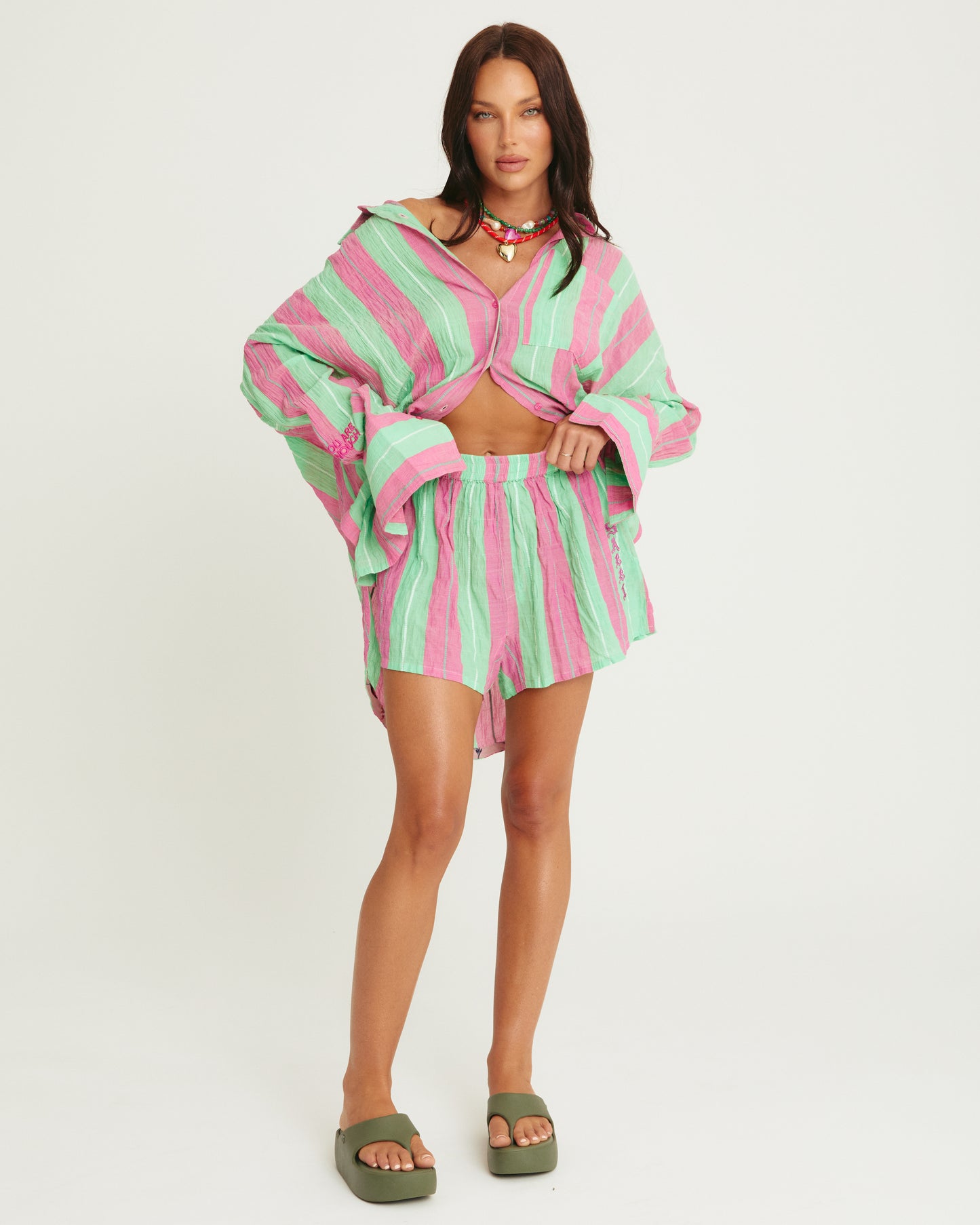 The Boxer Short - Pop Stripe Green | Sabbi