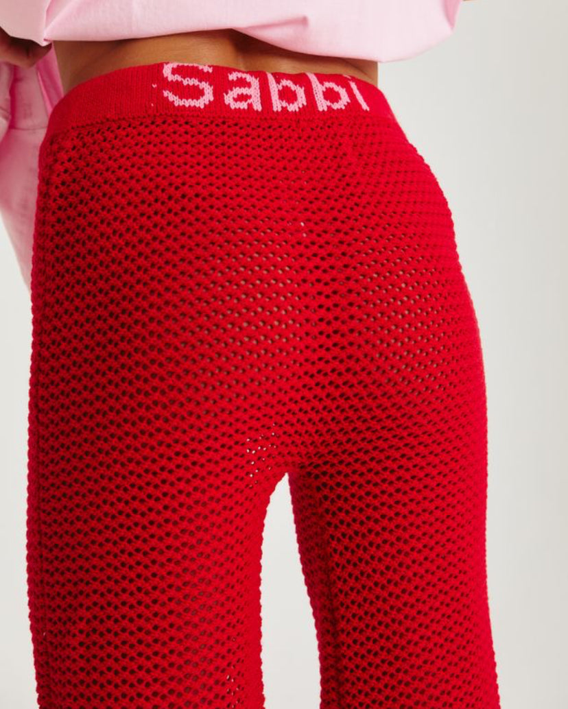 The Plain Knit Beach Pants - Red | Sabbi