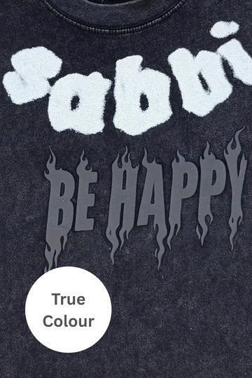The Be Happy Tee - Black | Sabbi