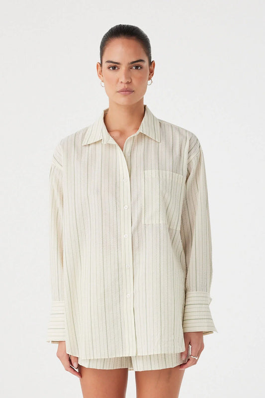 Rae Shirt - Olive Stripe | Arcaa