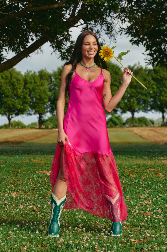 The Lace Maxi Dress - Pink | Sabbi