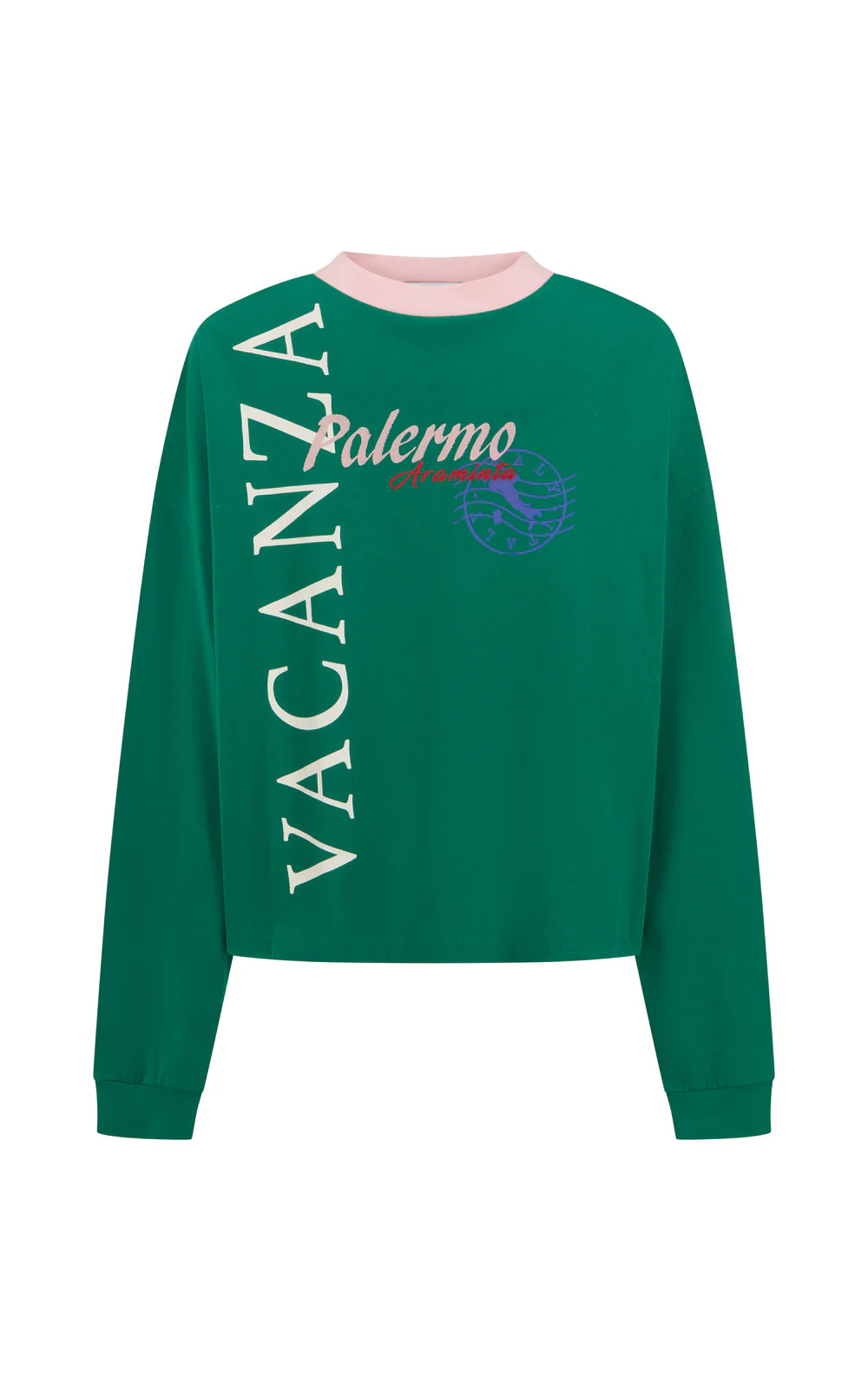 Vacanza Long Sleeve Tee - Sea Green | Araminta James