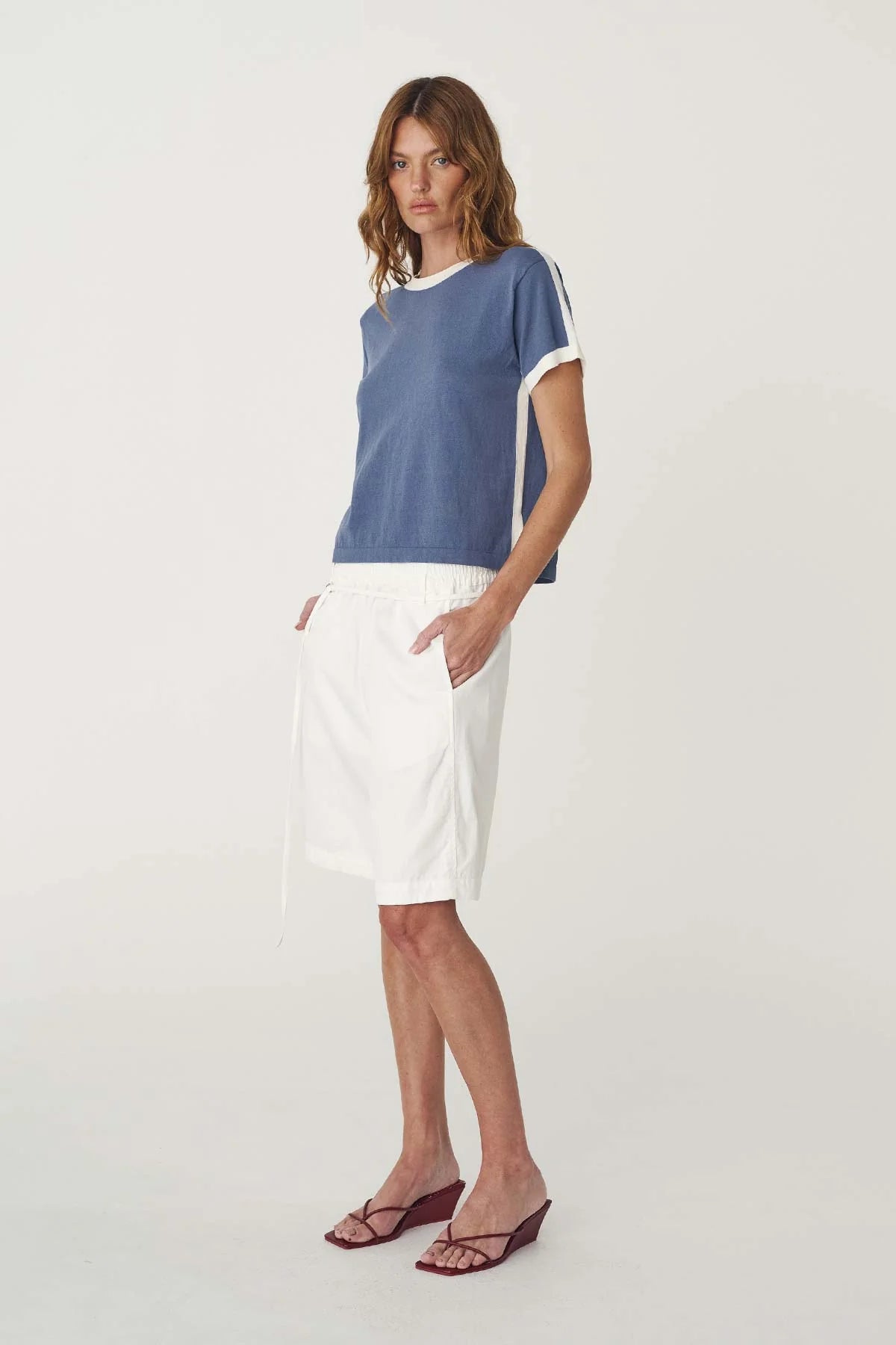 Maryanne Longline Shorts - Bone | ROWIE