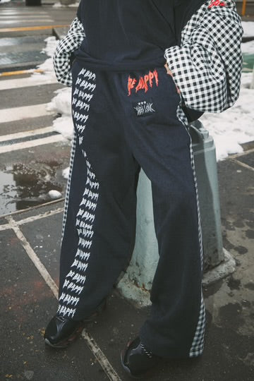 Be Happy Wide Leg Sweat Pants - Gingham | Sabbi