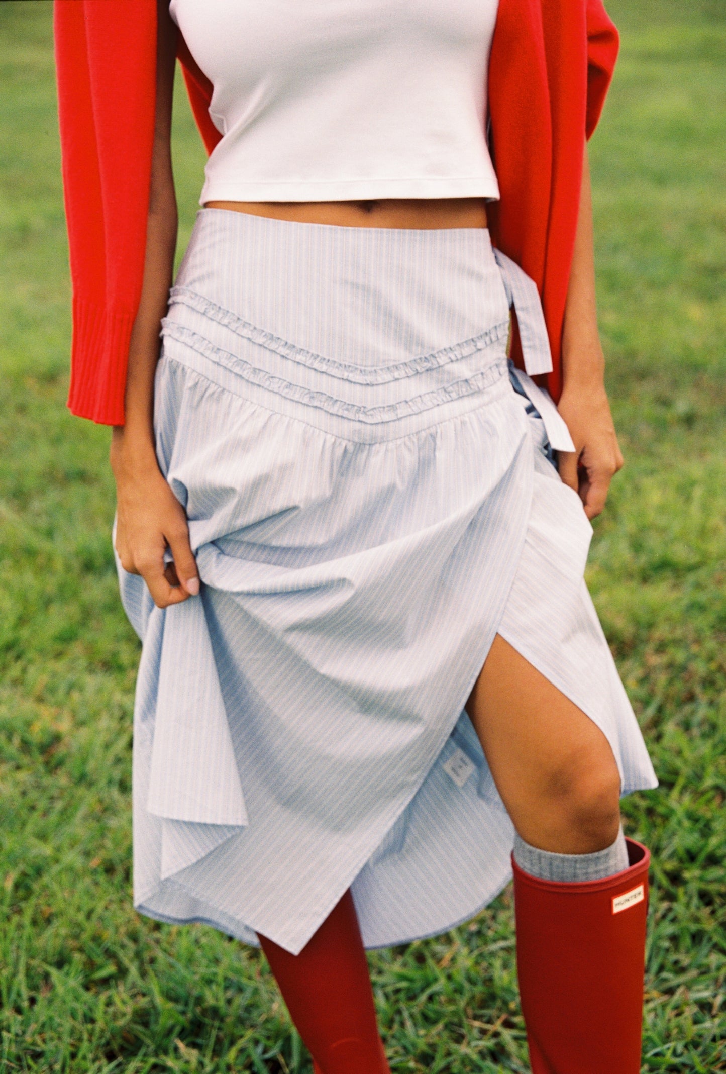 Annika Midi Skirt - Azure | Juni