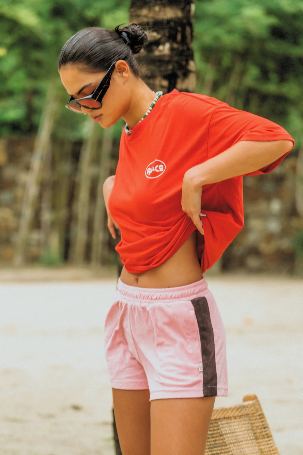 Chillin Oversized Tee Poppy Red | Araminta James