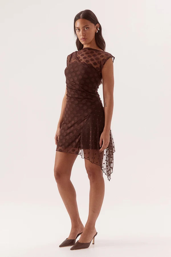 Blyth Mini Dress - Chocolate | Sovere