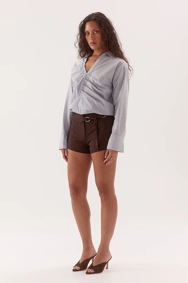 Asun Shirt - Blue/Brown| Sovere