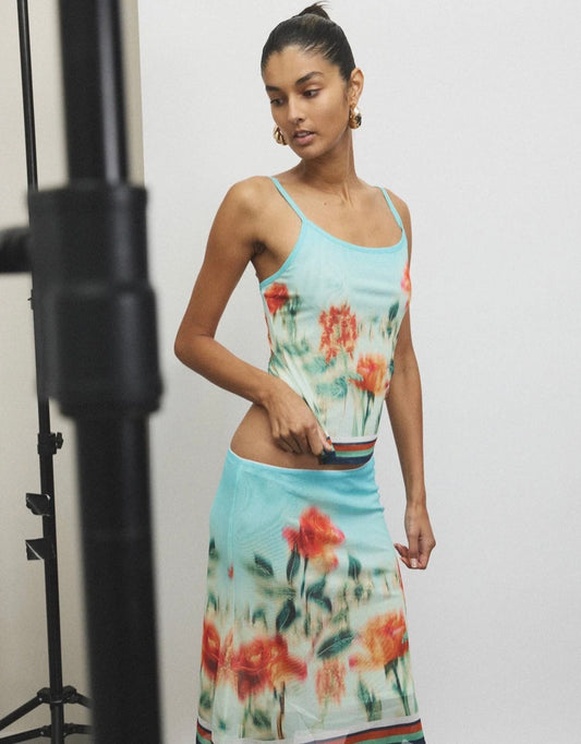 Midi Skirt Baby Blue | With Harper Lu