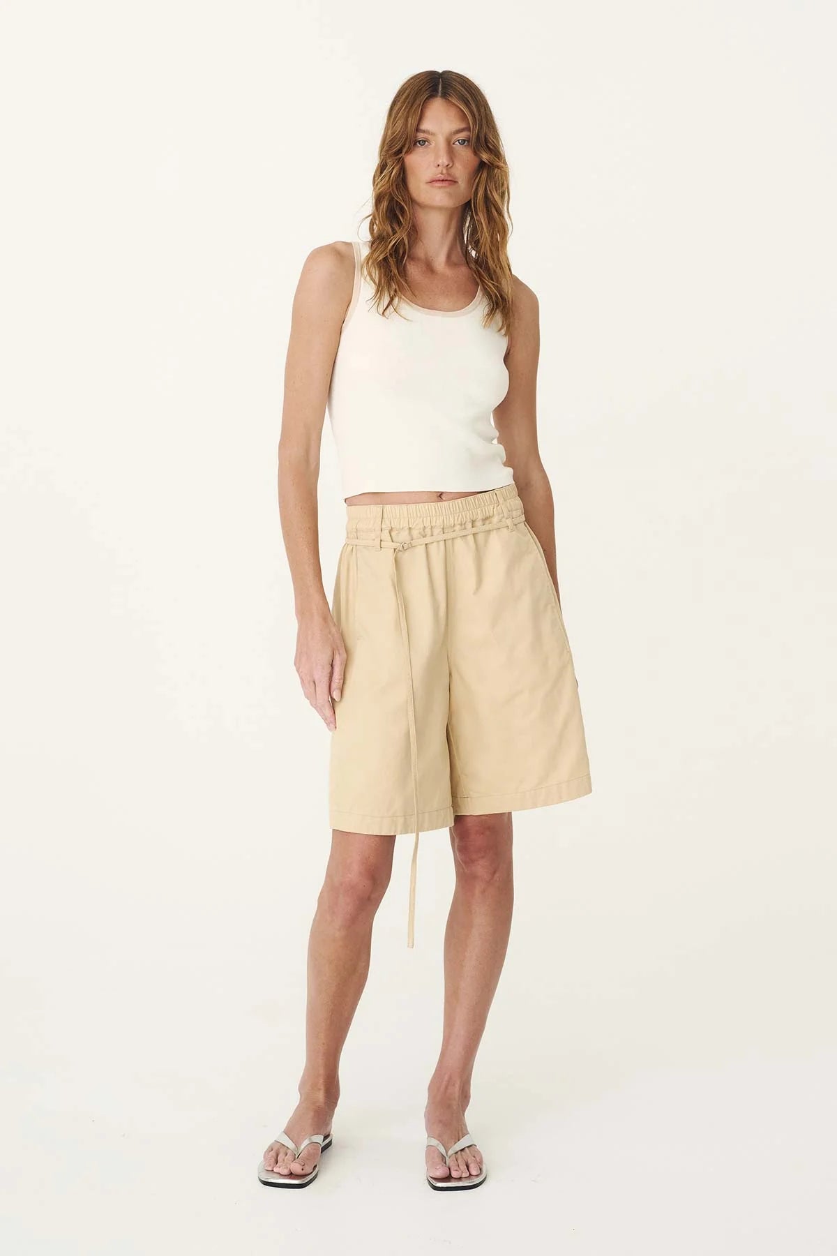 Maryanne Longline Shorts - Khaki | Rowie
