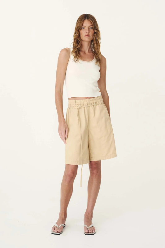 Maryanne Longline Shorts - Khaki | Rowie