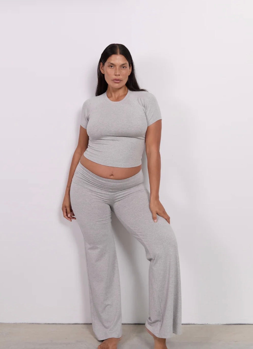 Full Length Yin Flare Grey Marle | Pinky & Kamal