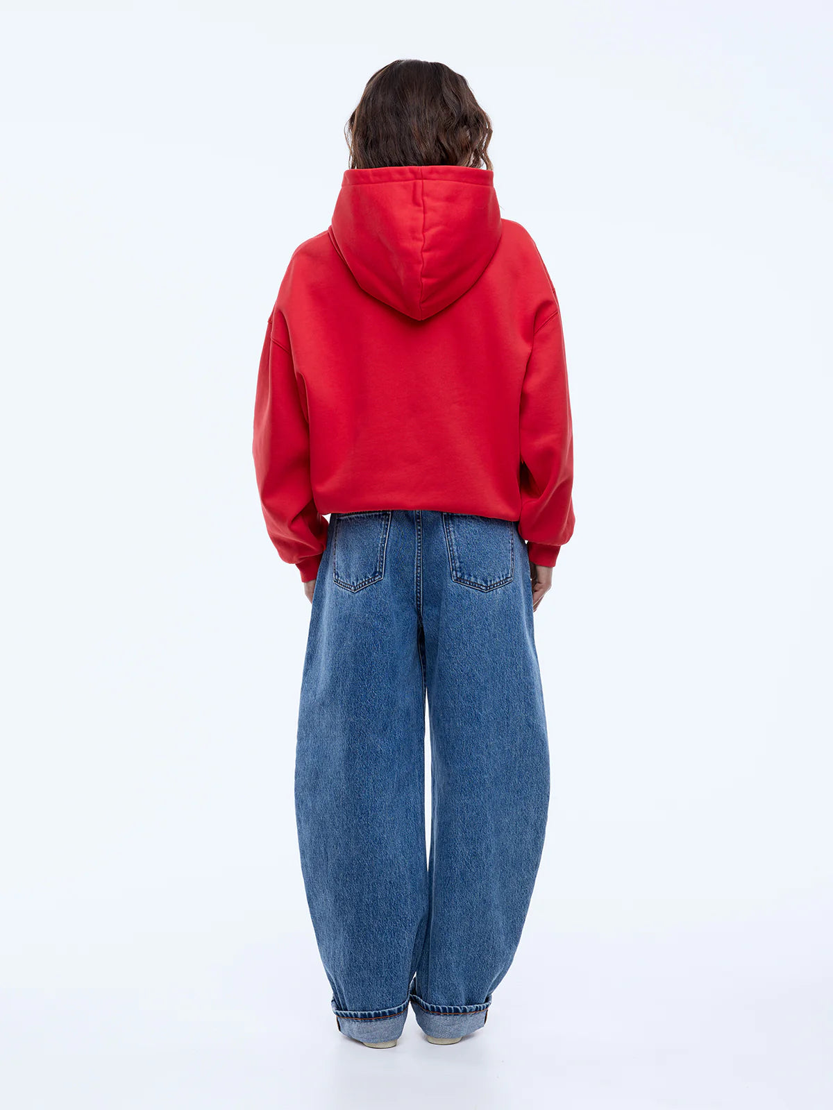 Washed Debossed Hoodie - Washed Red