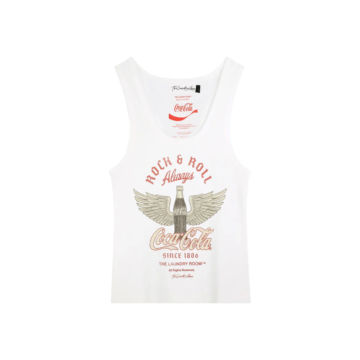 Coca Cola Rock & Roll Rib Tank - White | The Laundry Room
