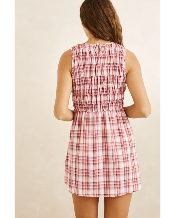 Chelsea Check Mini Dress - Plum | Rhythm