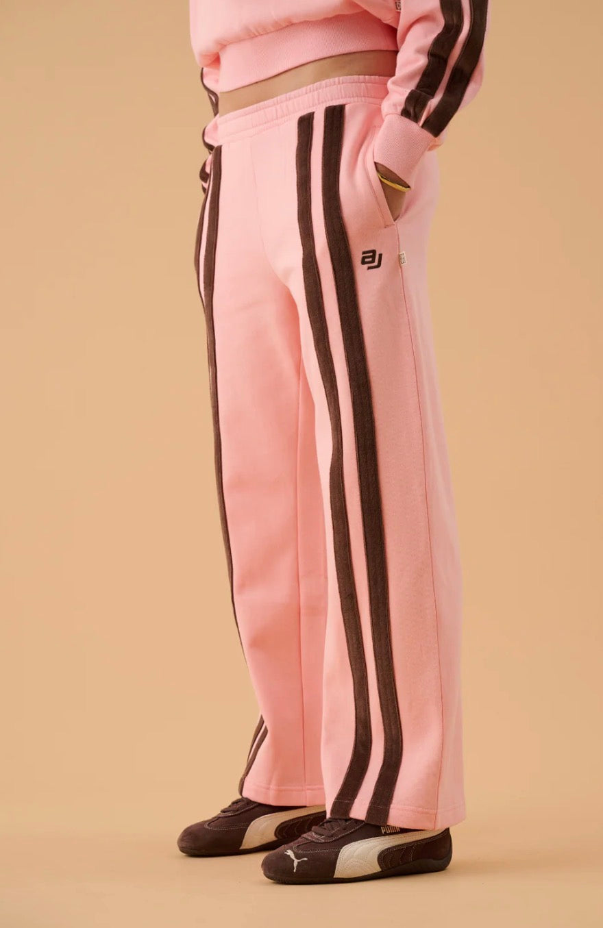 AJ Logo Stripe Trackpant Rose Quartz | Araminta James