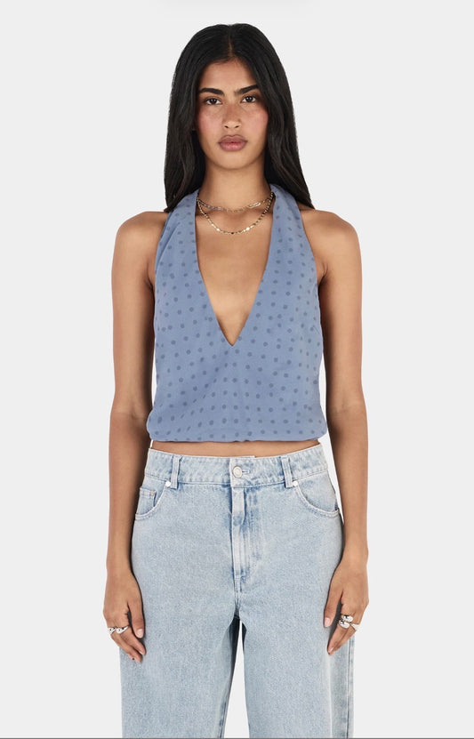 Harper Halter Top Steel Spot| Hansen & Gretel