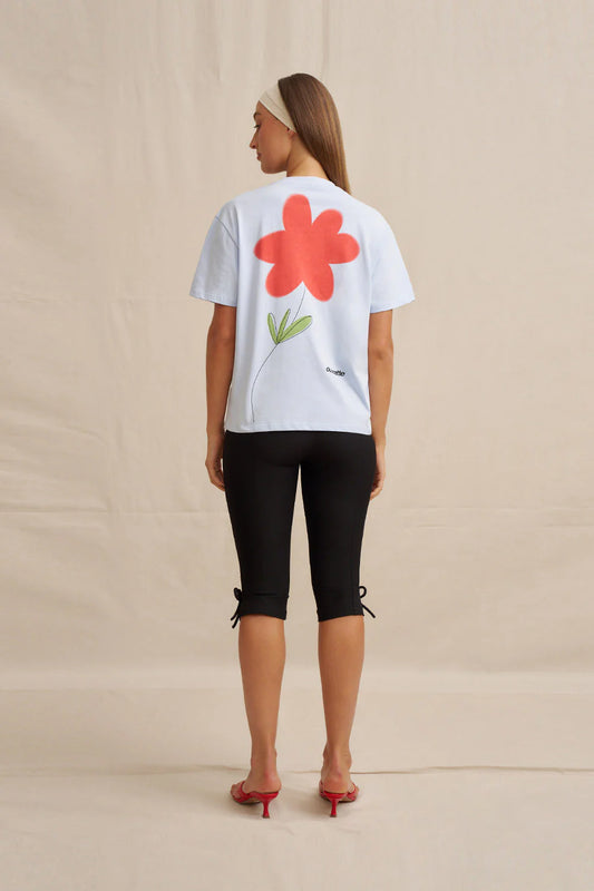 Unisex Red Flower Trim Tee | Doucette