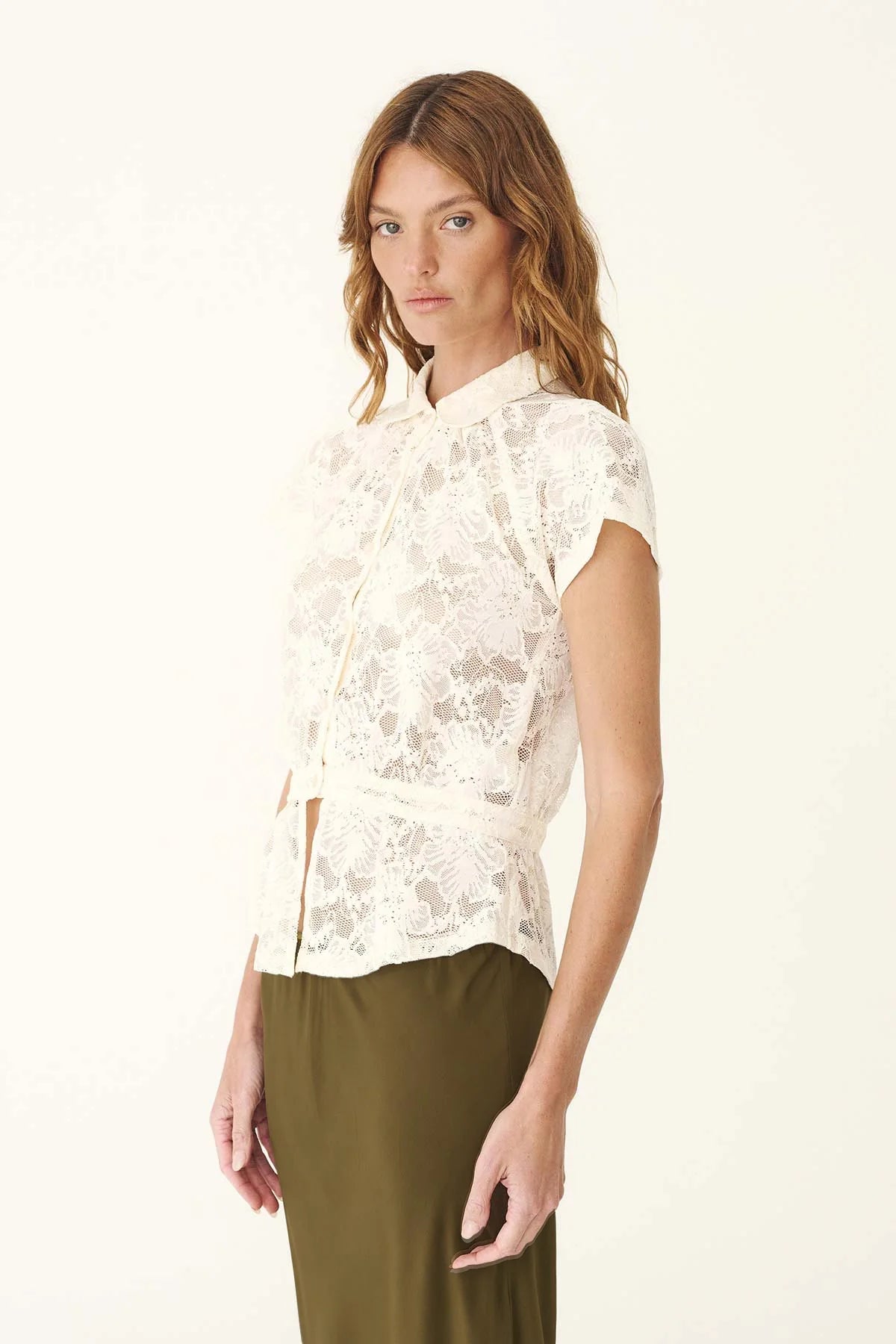 Allie Lace Peplum Blouse | Rowie