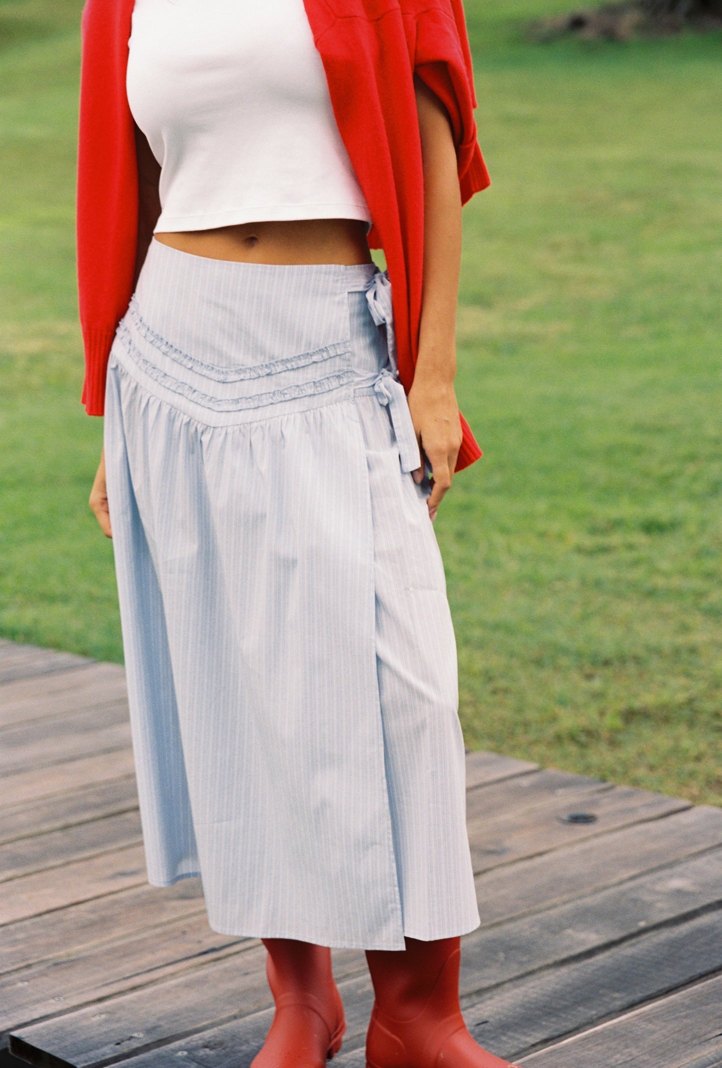 Annika Midi Skirt - Azure | Juni