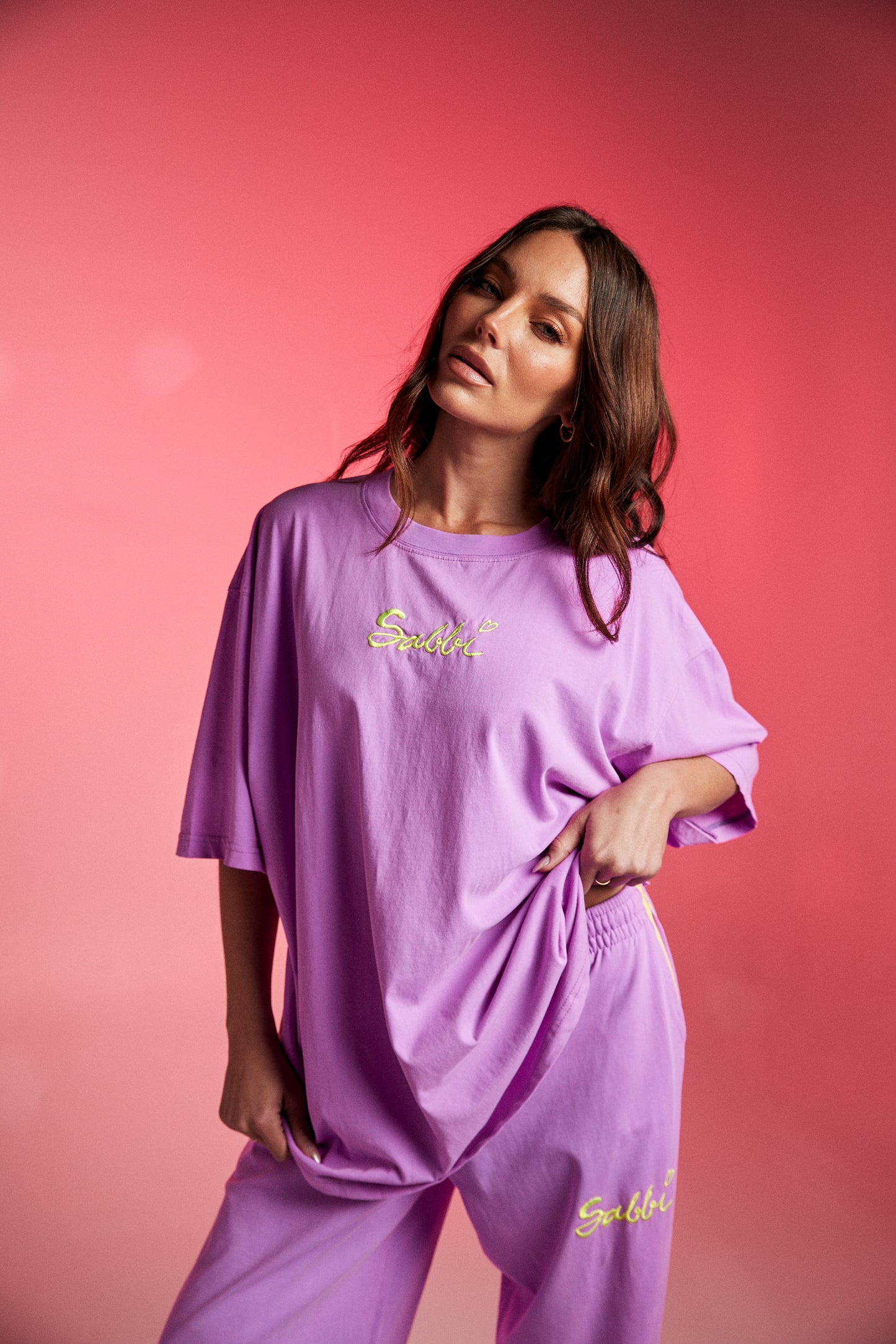 The Very Oversized Standout Tee - Fluro Violet | Sabbi