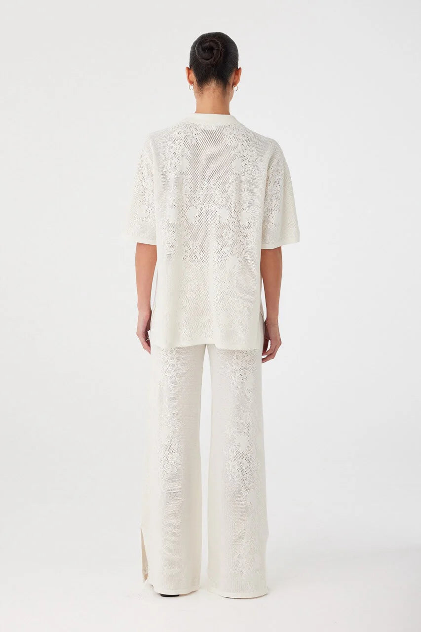 Aster Crochet Pant - Cream | Arcaa