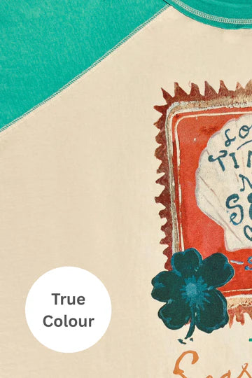 The Long Time No Sea Raglan Tee - Green | Sabbi