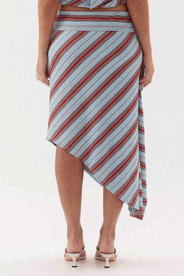 Zumi Stripe Skirt - Blue | Sovere