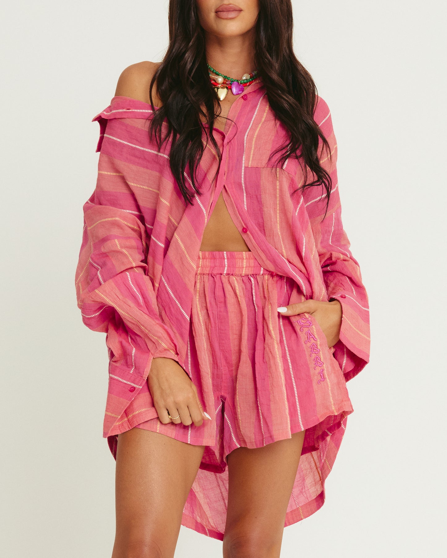 The Boxer Short - Pop Stripe Peach | Sabbi