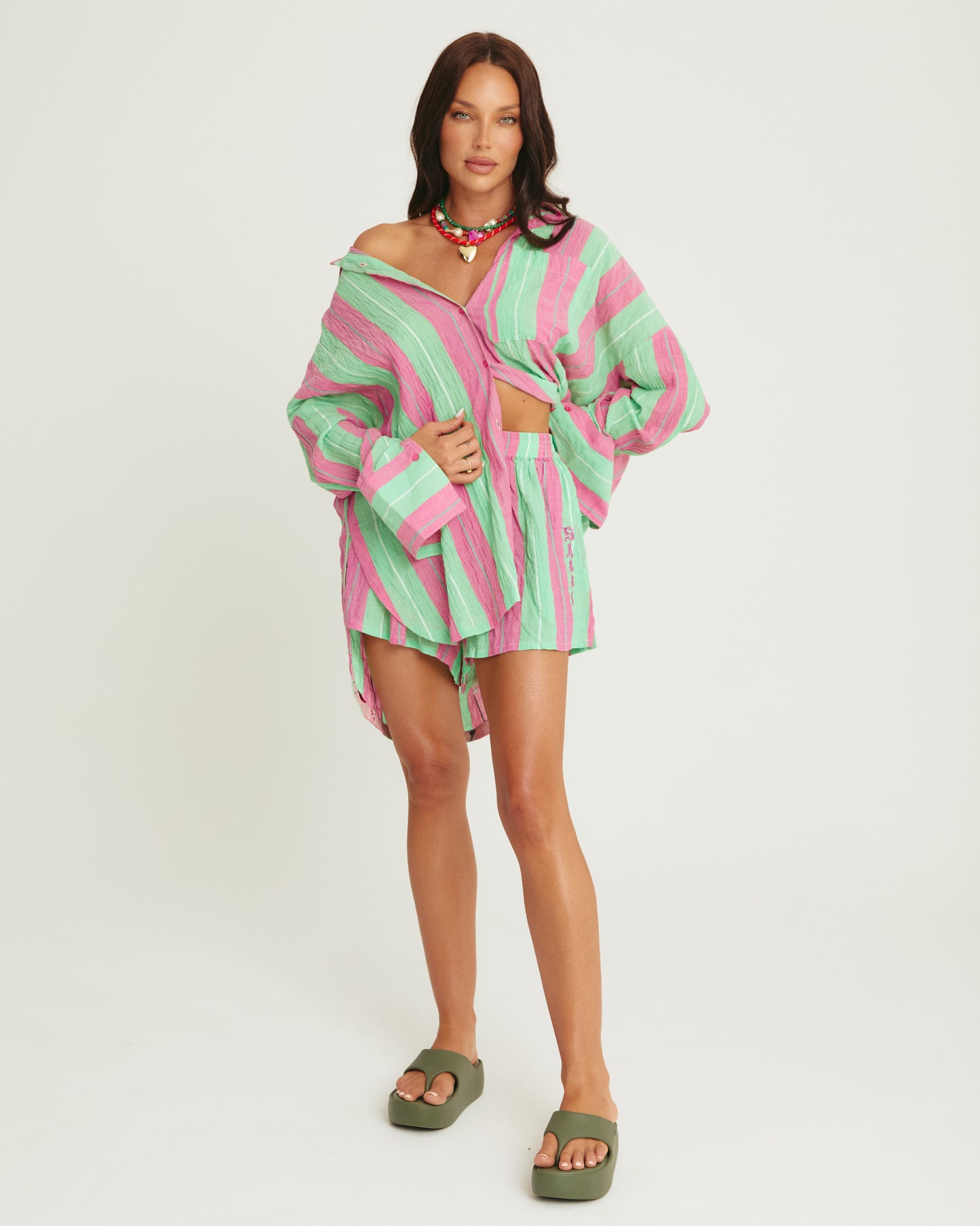 The Boxer Short - Pop Stripe Green | Sabbi