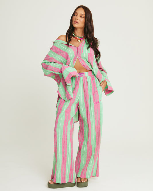 The Don Julio Shirt - Pop Stripe Green | Sabbi