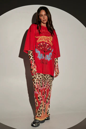 The Very Oversized Numero Uno Tee - Red | Sabbi