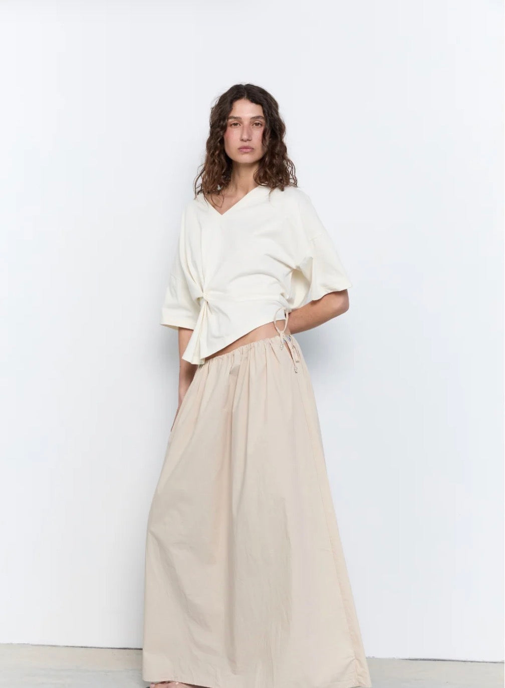 Side Tie Skirt Birch | Pinky & Kamal