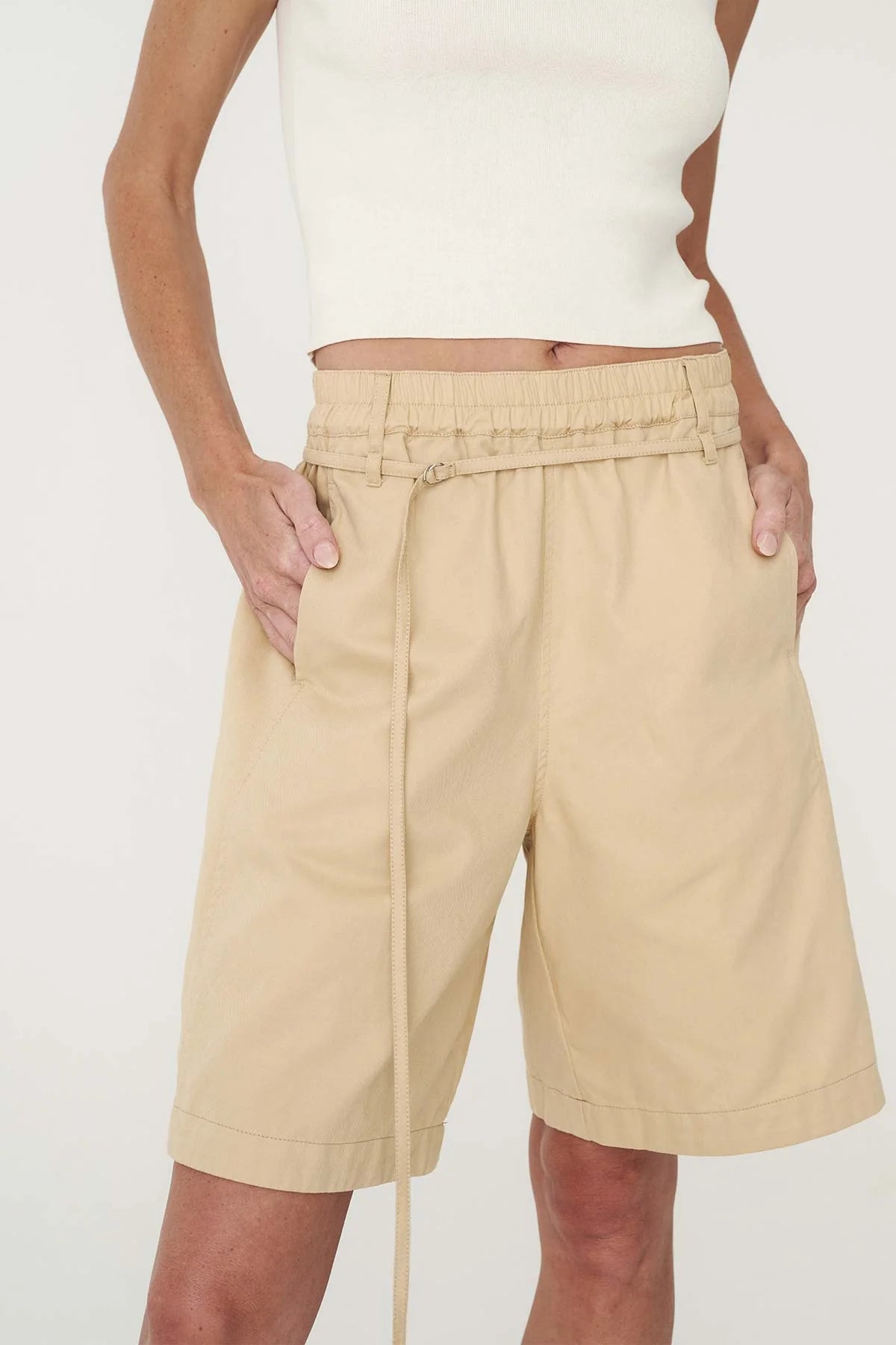 Maryanne Longline Shorts - Khaki | Rowie