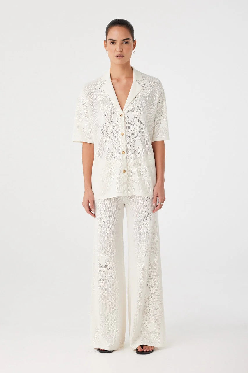 Aster Crochet Pant - Cream | Arcaa
