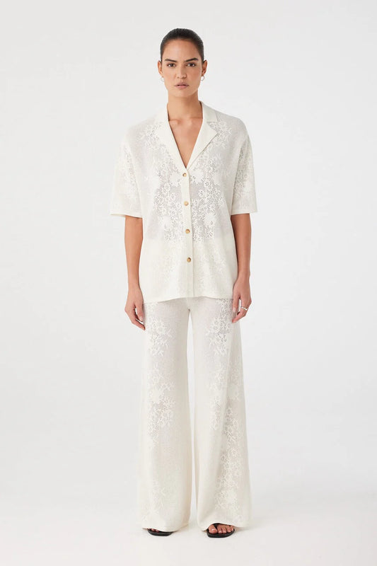 Aster Crochet Pant - Cream | Arcaa