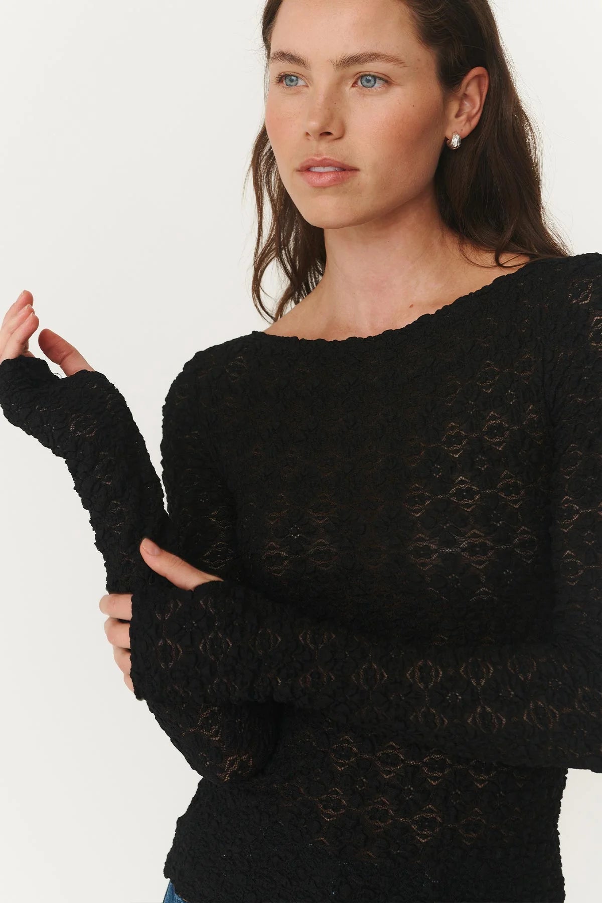 Samantha Clover Lace Top - Noir | Rowie