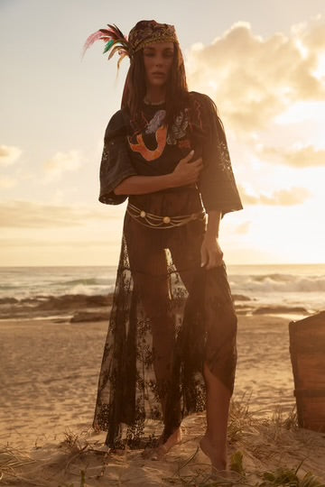 The Lace Maxi Skirt - Black | Sabbi