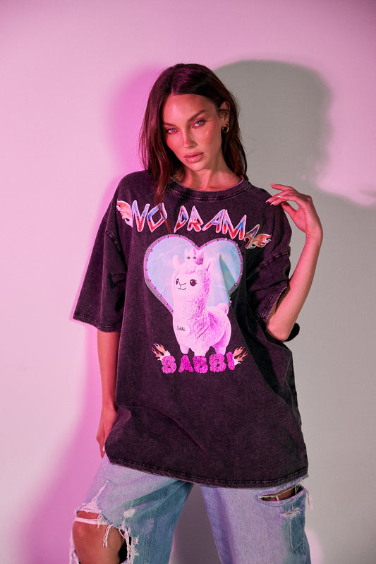 THE NO DRAMA LLAMA BLING TEE - BLACK l Sabbi