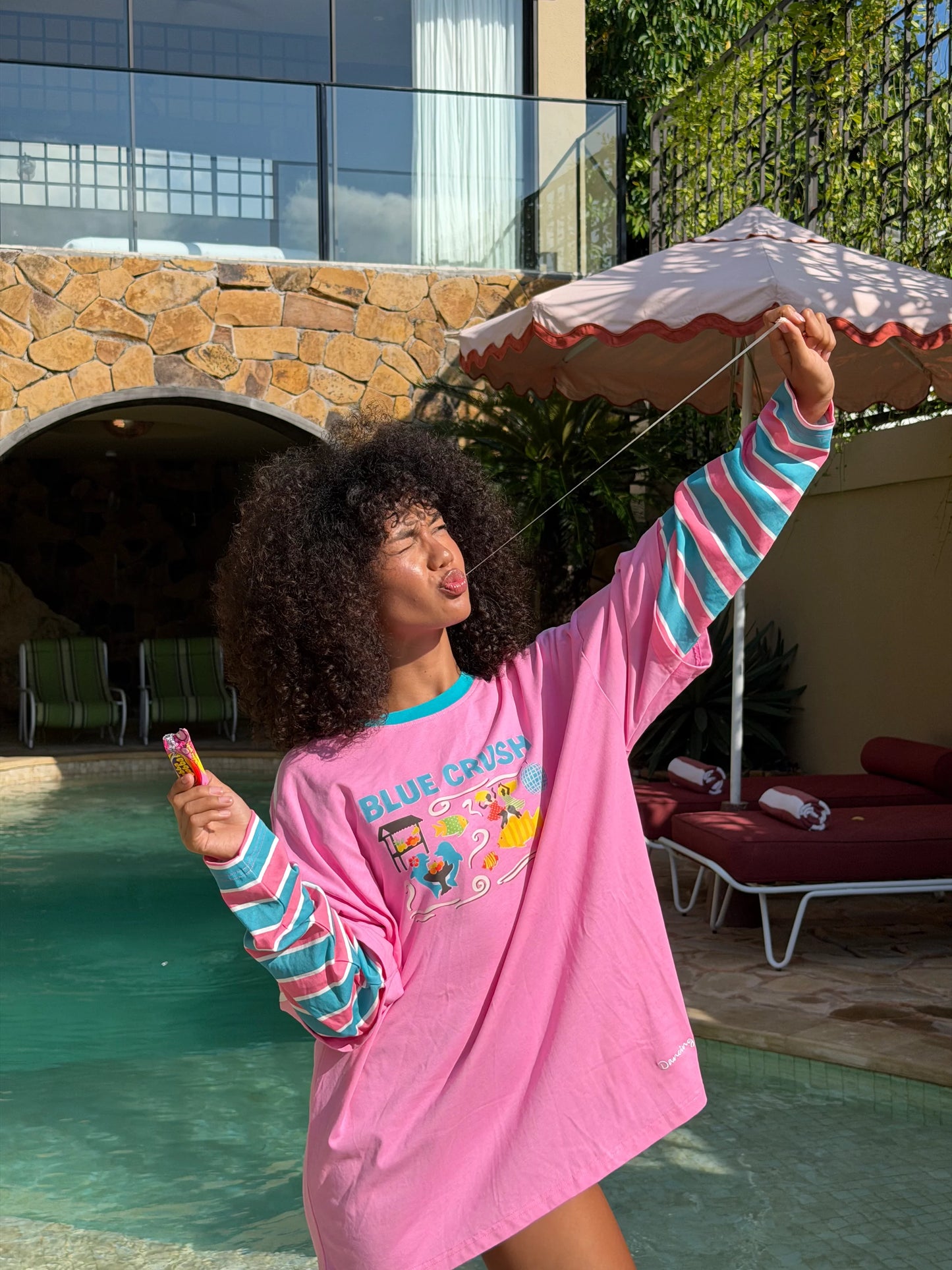 Adults Blue Crush Layered Long Sleeve in Pink/Blue | Spicy Dugong