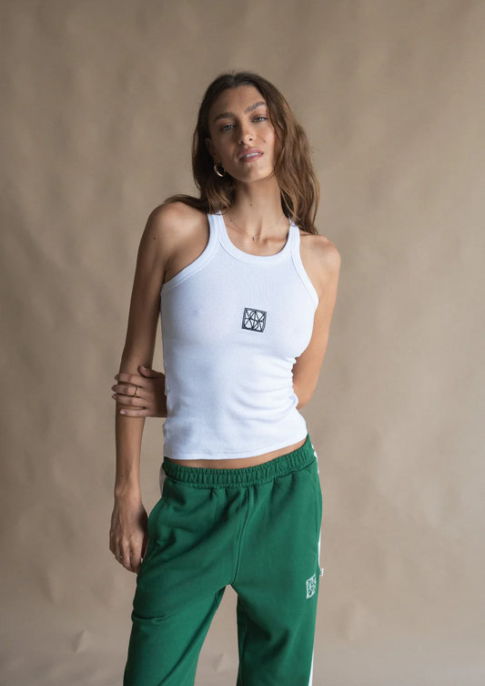 Monogram Tank Snow |  Araminta James