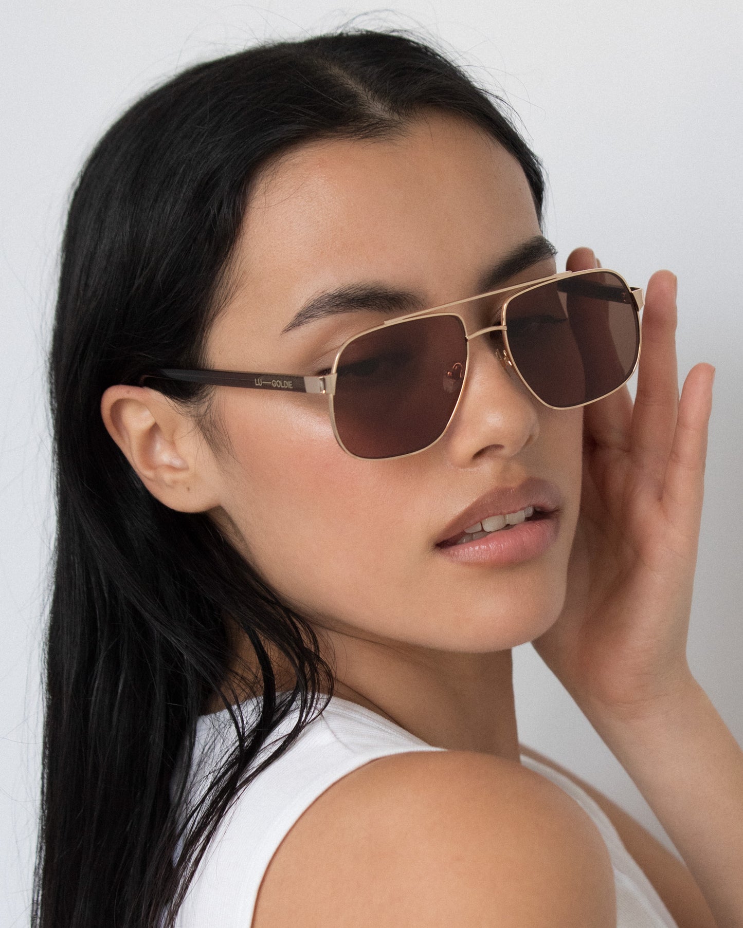 Amelia Sunglasses Black Coffee | Lu Goldie