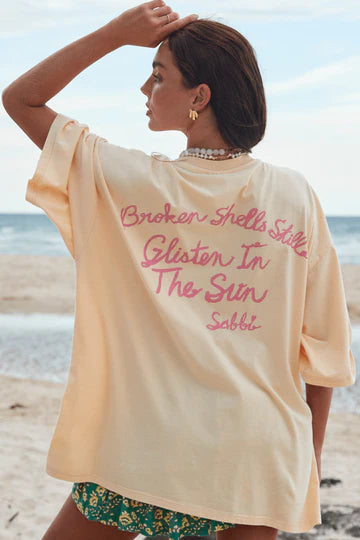 The Very Oversized Shell Titty Tee - Creamy Yellow | Sabbi
