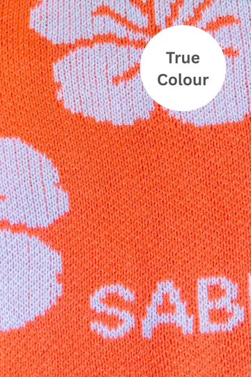 The Hibiscus Knit Bike Short - Orange | Sabbi