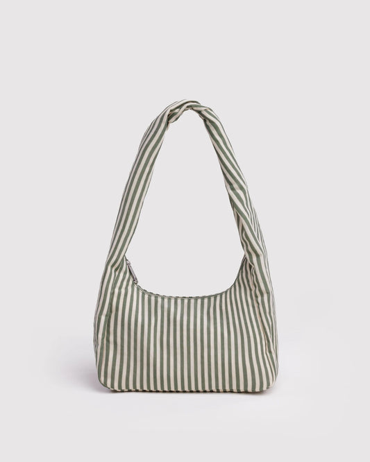 Small Nylon Meringue Bag - Sage Stripe | Baggu