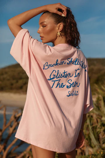 The Very Oversized Shell Titty Tee - Light Pink | Sabbi