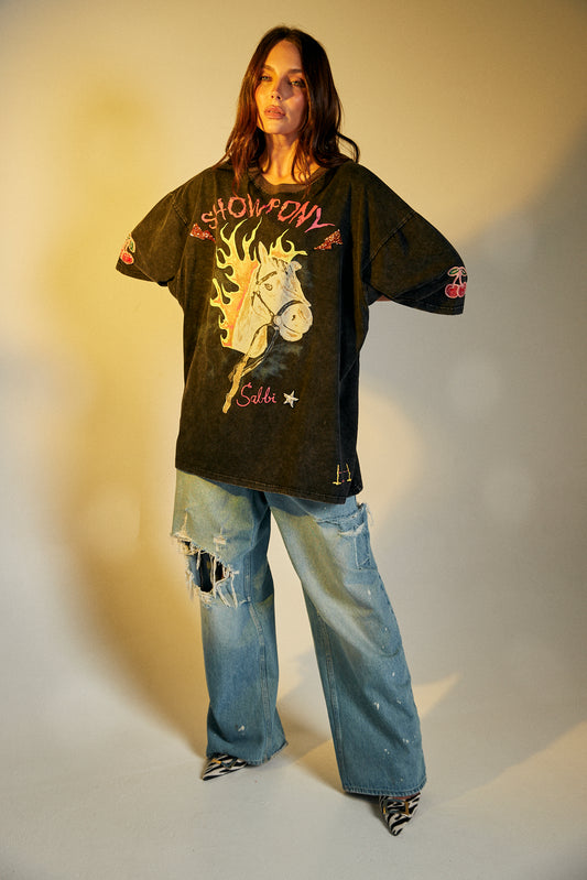 THE SHOW PONY BLING TEE - BLACK l Sabbi