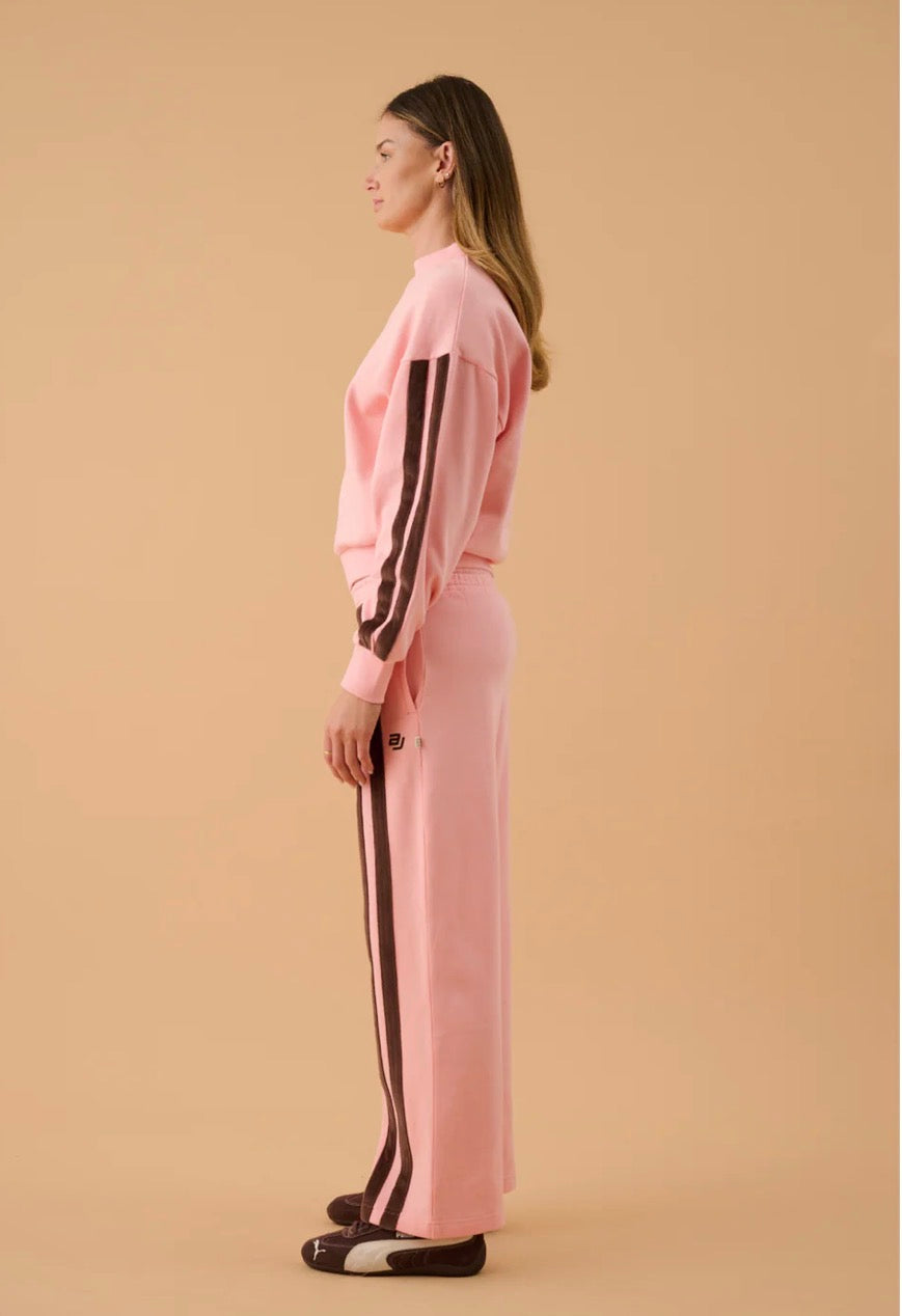 AJ Logo Stripe Trackpant Rose Quartz | Araminta James