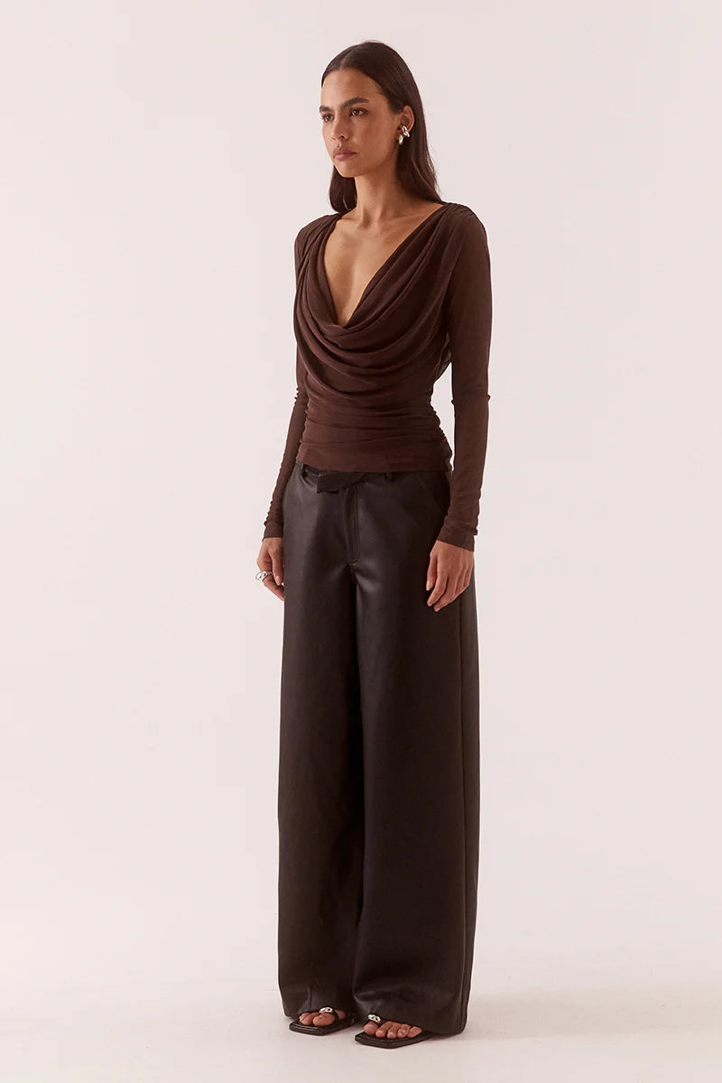 Myriad Drape Top - Rum Raisin | Sovere
