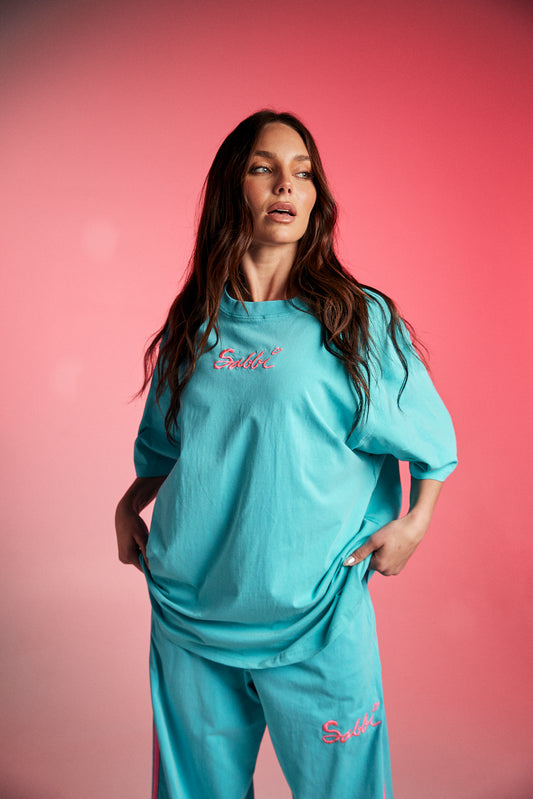 The Very Oversized Standout Tee - Fluro Blue | Sabbi